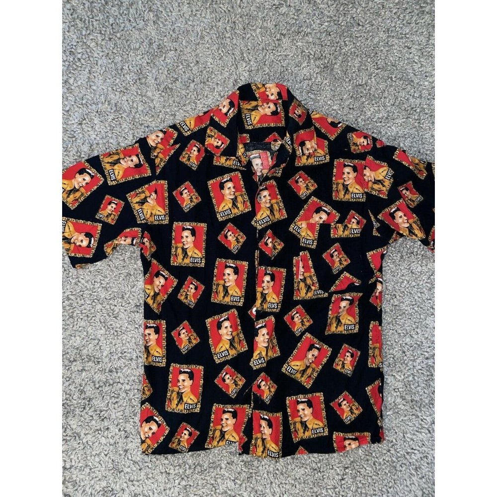 Elvis Presley Custom 1 Of 1 All Over Print Button Up Size Medium